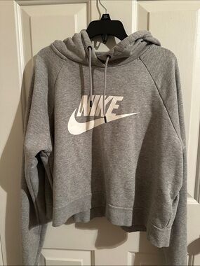 Nike Gray Hoodie with White Swoosh Logo